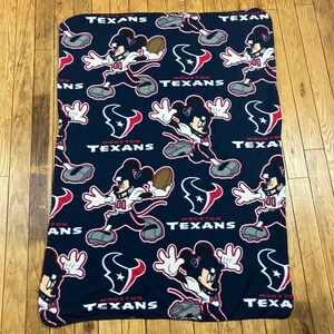 Northwest Houston Texans Mickey Mouse Fleece Blanket NFL Disney Navy Blue 2012